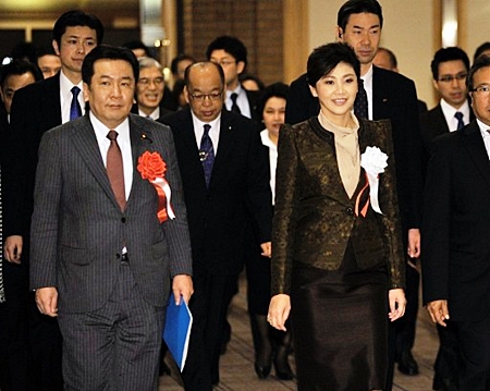 13 марта сооится встреча премьер-министра Тайланда с премьер-министром Японии. В ходе своего визита в Японию премьер Тайланда встретилась с бизнесменами, экономистами и студентами обеих стран.