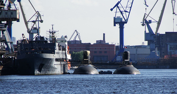 Тестирование подводных лодок на "Адмиралтейских верфях" в Санкт-Петербурге