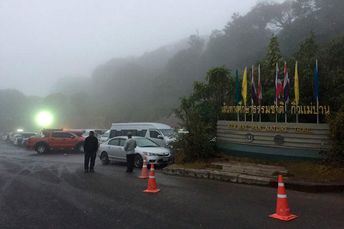 Утренний туман в горах в Чанг Мае