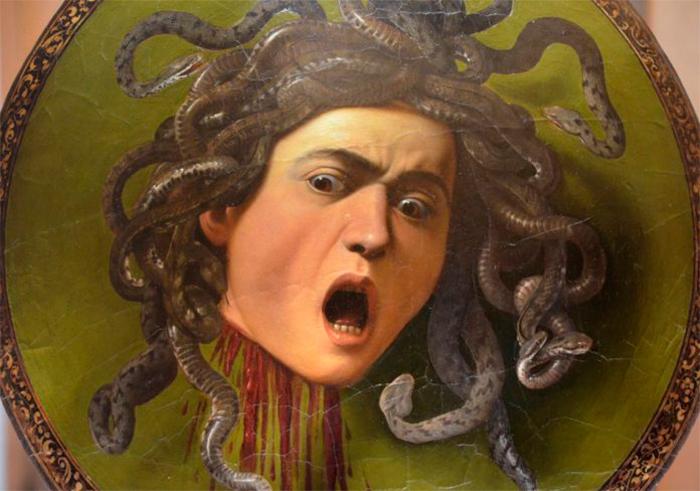 Щит с головой Медузы. Работа Караваджо, Галерея Уффици во Флоренции