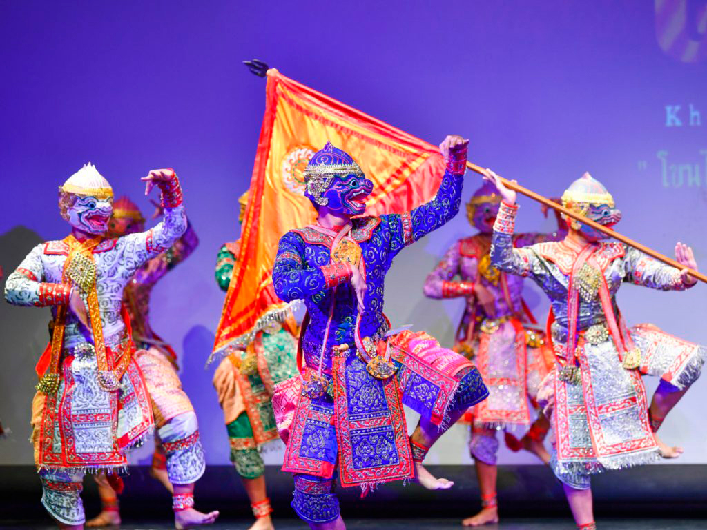 Выступления танцоров Кхон в Санам Луанге в Бангкоке. Фото NNT.