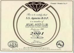Сертификат поддлинности Jewel Fest Club