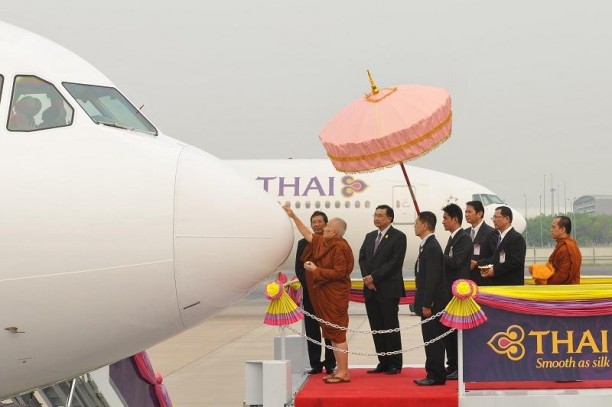 Церемония помазания новых самолетов THAI