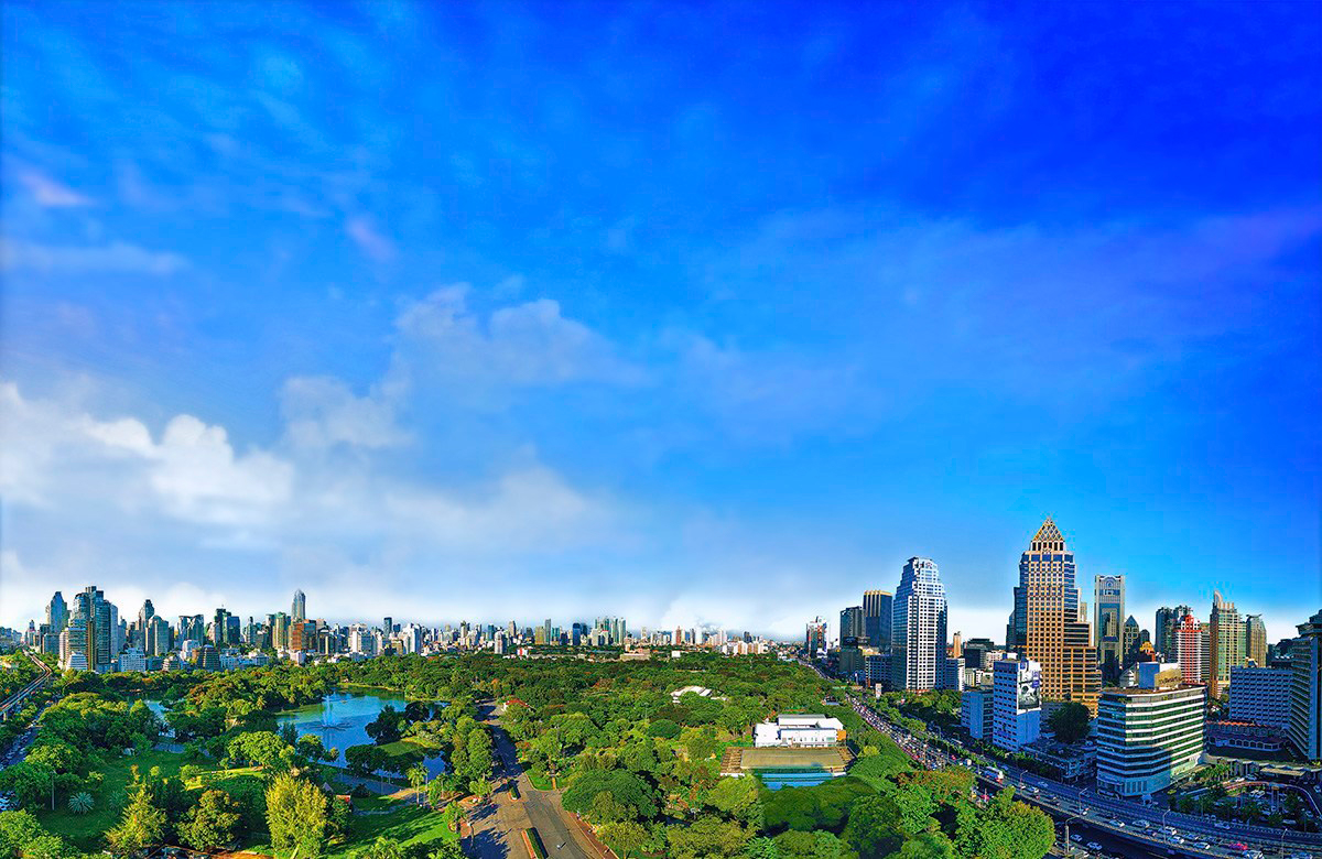 Парк Люмпини в Бангкоке. Аэрофотосъемка TAT News